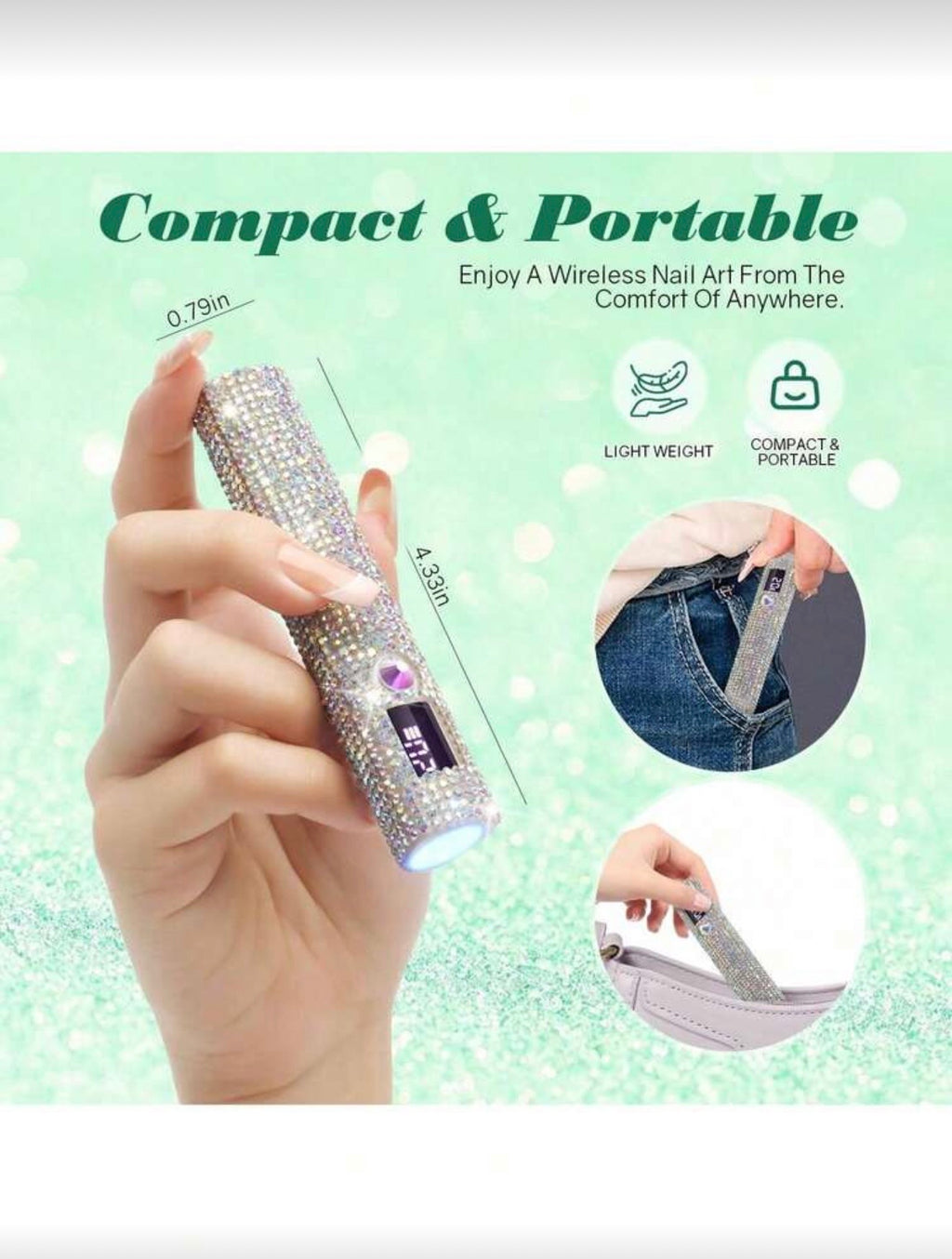 Crystal Luxe Handheld UV Nail Lamp
