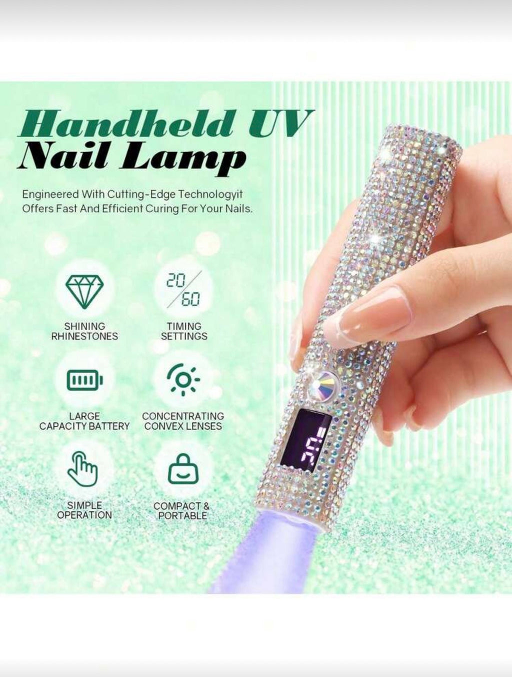 Crystal Luxe Handheld UV Nail Lamp