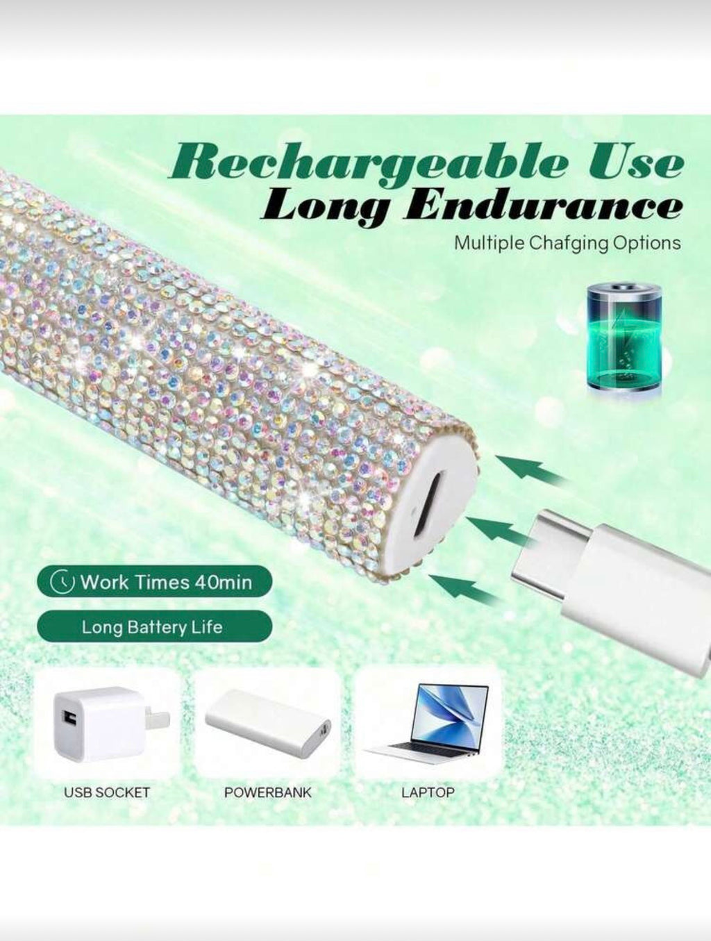 Crystal Luxe Handheld UV Nail Lamp