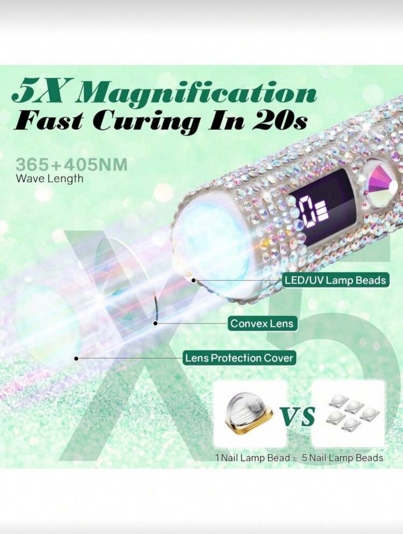 Crystal Luxe Handheld UV Nail Lamp
