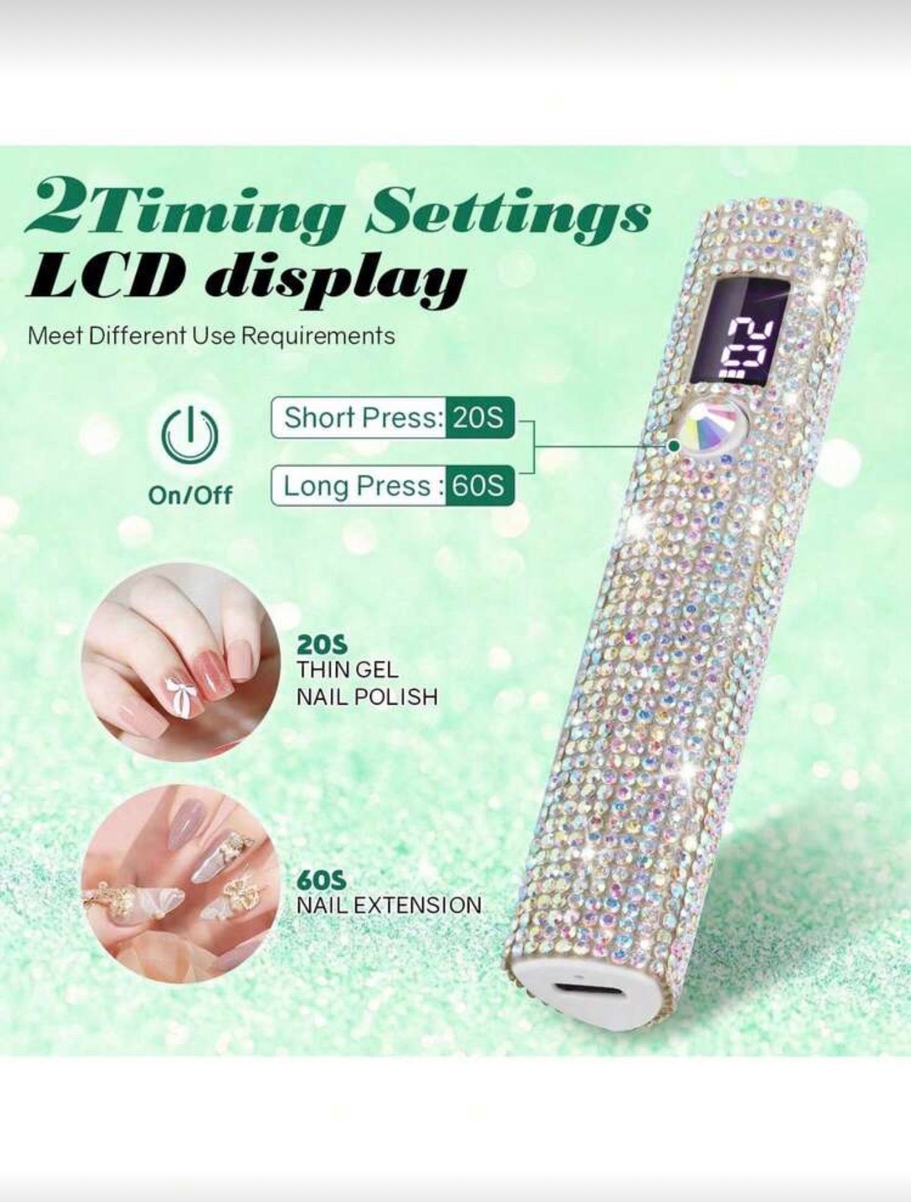Crystal Luxe Handheld UV Nail Lamp